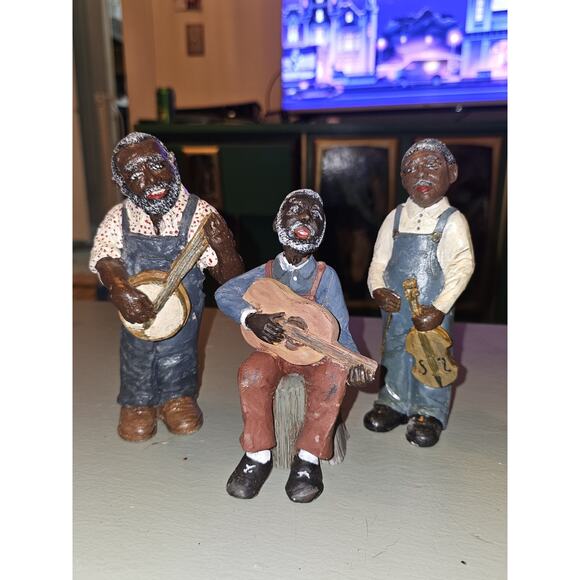 Vintage "JP" John Pleasants Figurines Depicting African American Folk Musicians - Picture 3 of 6